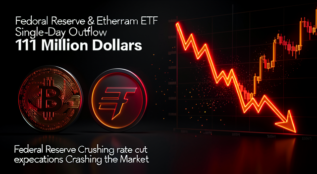 比特幣與以太坊 ETF 單日流出 1.11 億美元 聯準會滅殺降息期待重挫市場