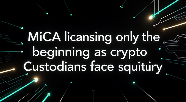 MiCA 執照只是起點：加密保管人迎來真正考驗