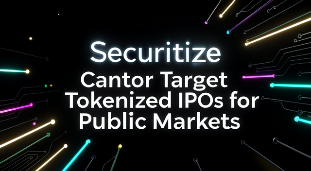 傳統金融的「老派」選邊站：Securitize與Cantor Fitzgerald的代幣化IPO，到底是破局還是換皮？ 封面圖