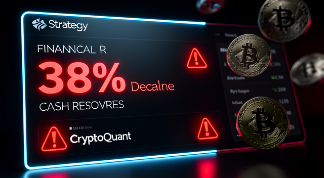 策略公司現金儲備暴跌 38%!CryptoQuant 警告比特幣收購恐須暫停