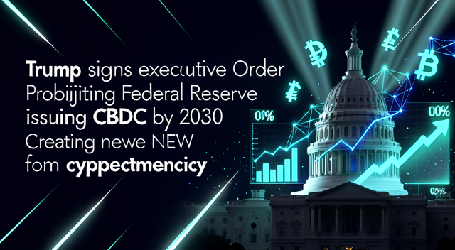 Trump 簽署禁令 CBDC 2030 前禁美聯儲：加密貨幣迎來新動能